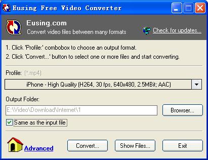 Windows 8 Eusing Free Video Converter full