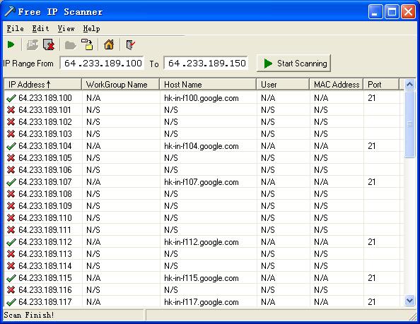 Free IP Scanner 2.5 screenshot